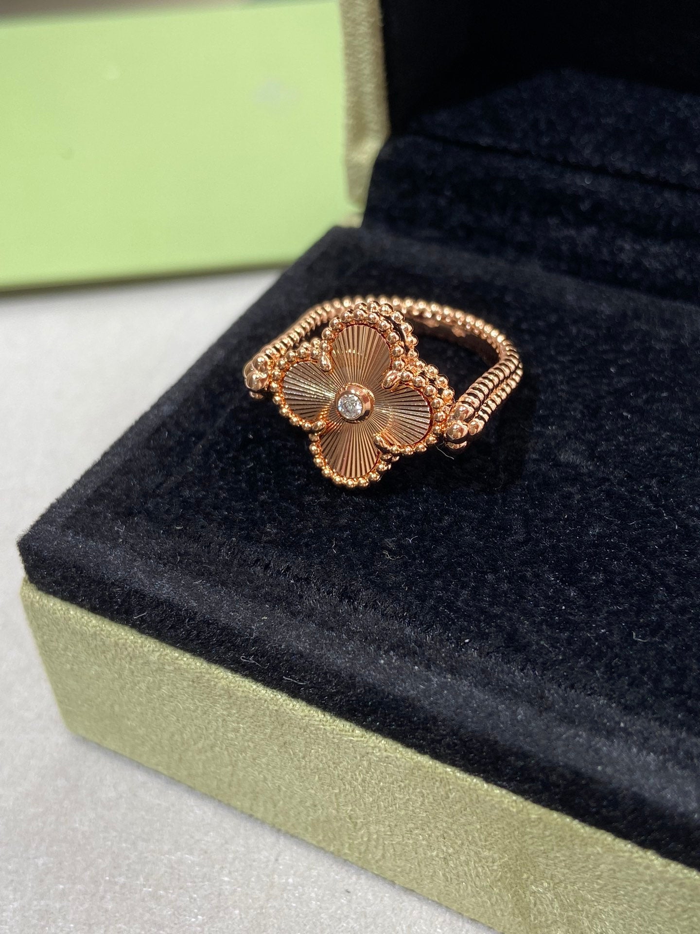 [Agudo  Jewelry]CLOVER RIVERSIBLE ROSE GOLD RING