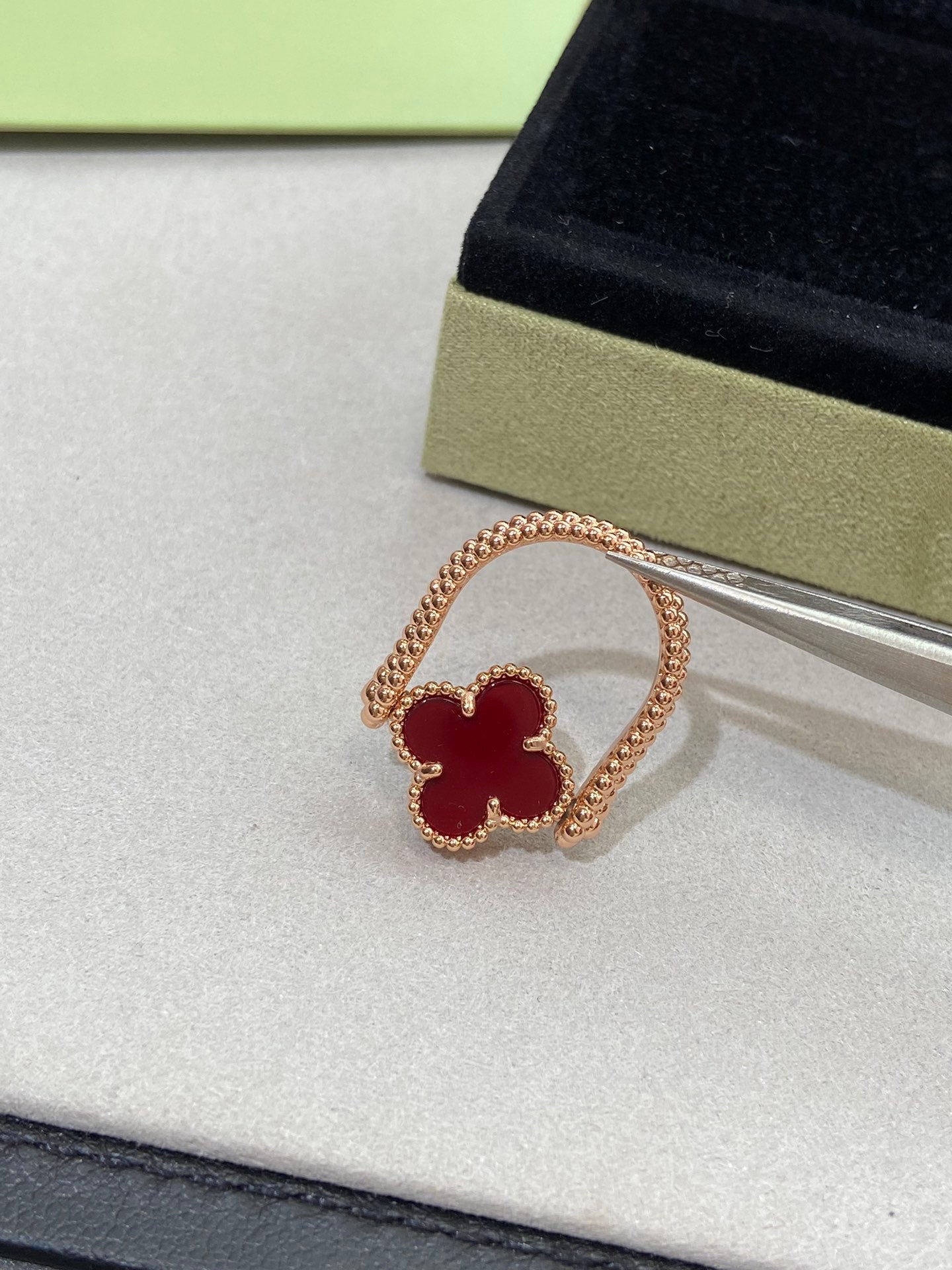 [Agudo  Jewelry]CLOVER RIVERSIBLE ROSE GOLD RING