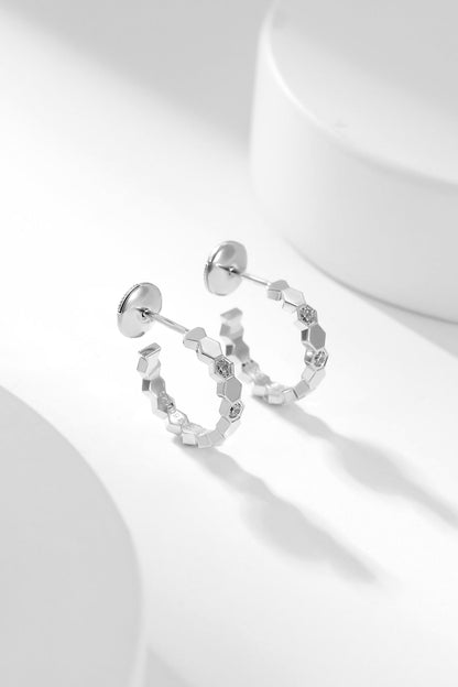 [Agudo Jewelry]BEE LOVE DIAMOND HOOP EARRINGS