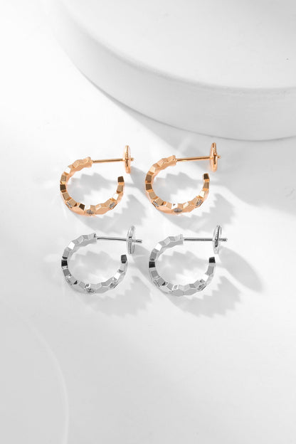 [Agudo Jewelry]BEE LOVE DIAMOND HOOP EARRINGS