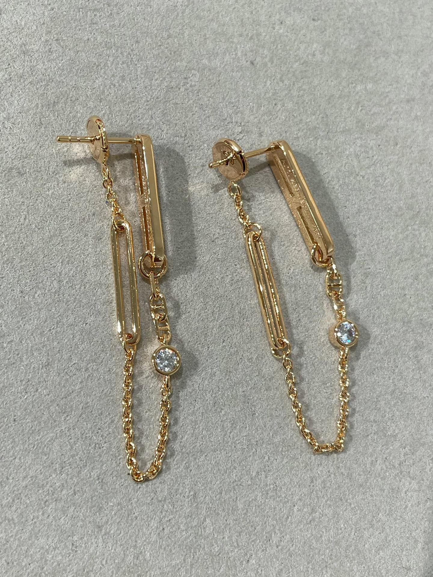 [Agudo Jewelry]CHAINE CHAOS DIAMOND DROP EARRINGS