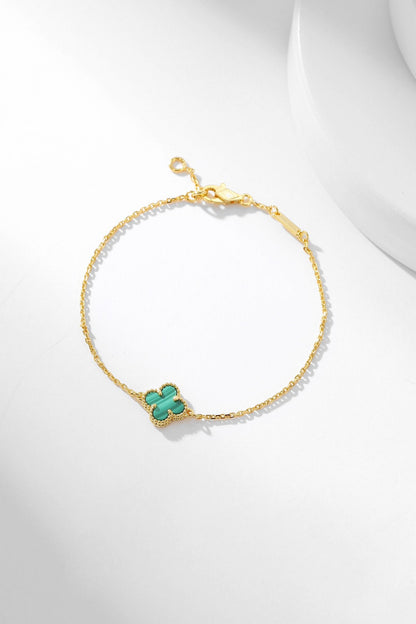 [Agudo Jewelry]CLOVER BRACELET MALACHITE 1 MOTIF