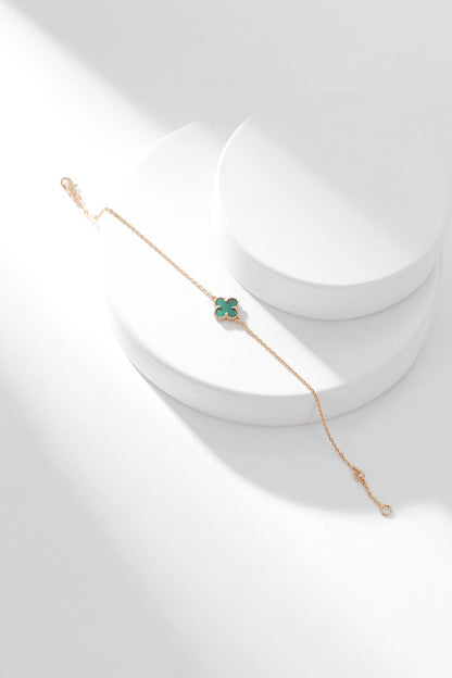 [Agudo Jewelry]CLOVER BRACELET MALACHITE 1 MOTIF