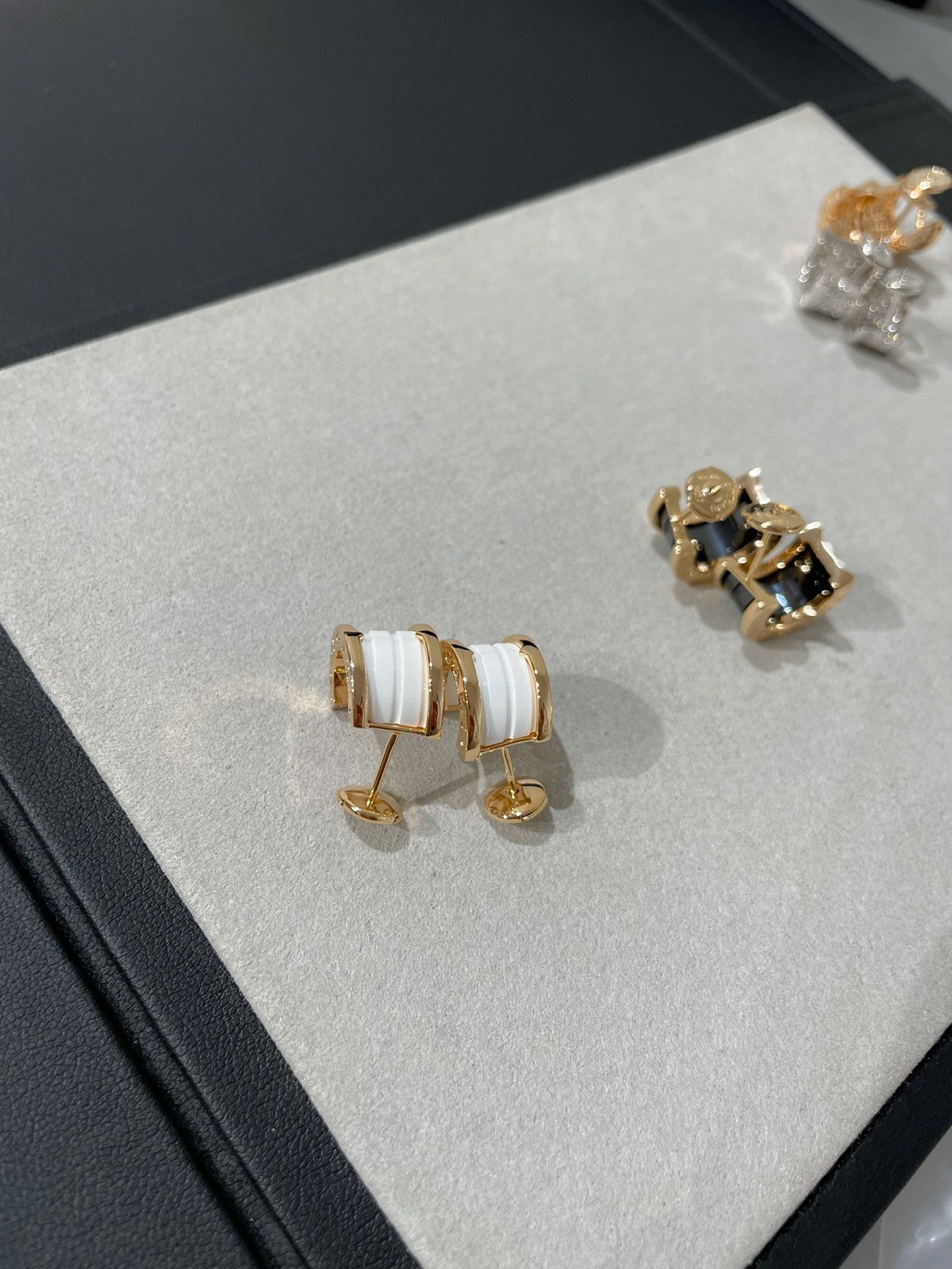 [Agudo Jewelry]ZERO 1 PINK GOLD CERAMIC EARRINGS