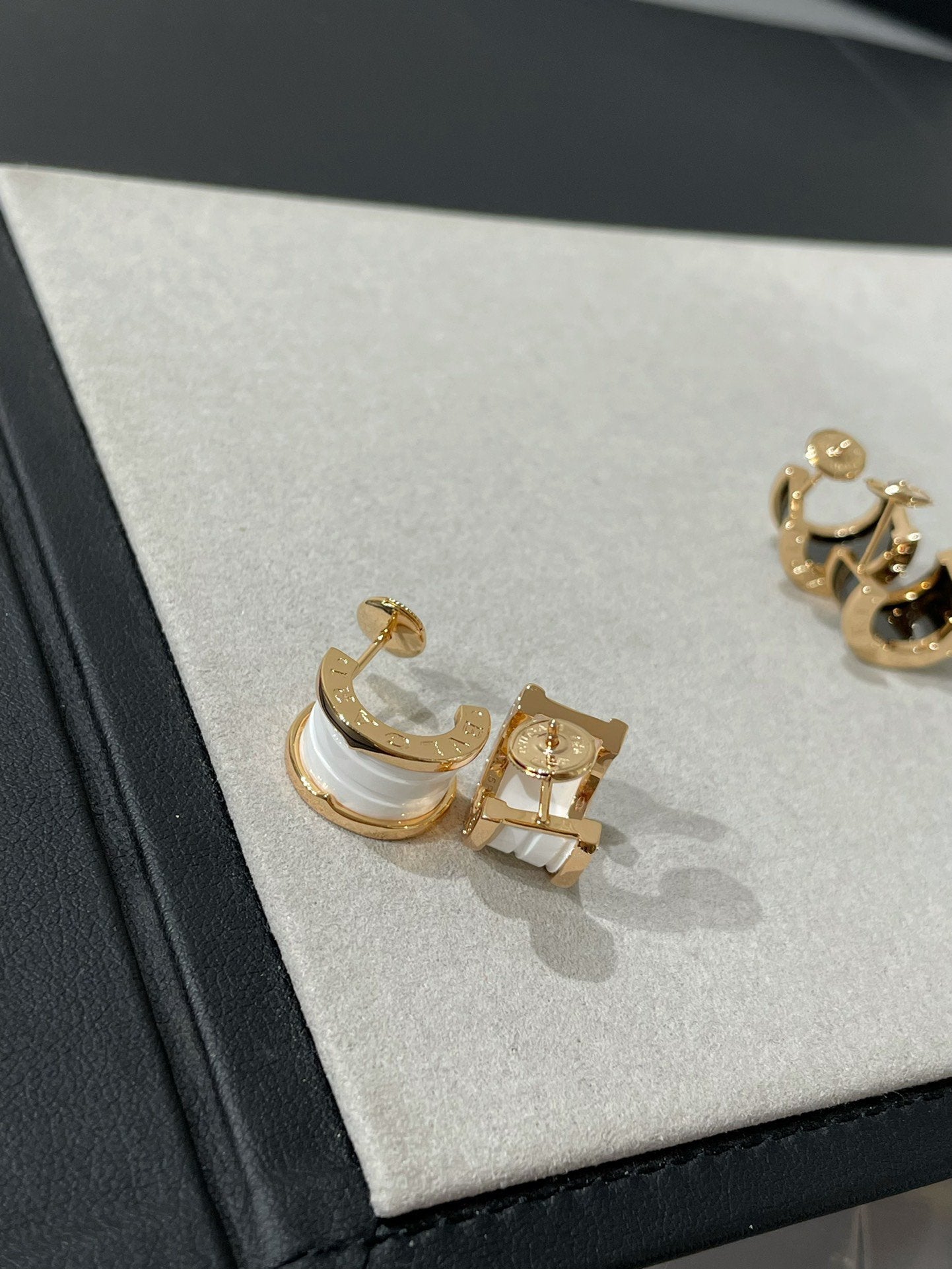 [Agudo Jewelry]ZERO 1 PINK GOLD CERAMIC EARRINGS