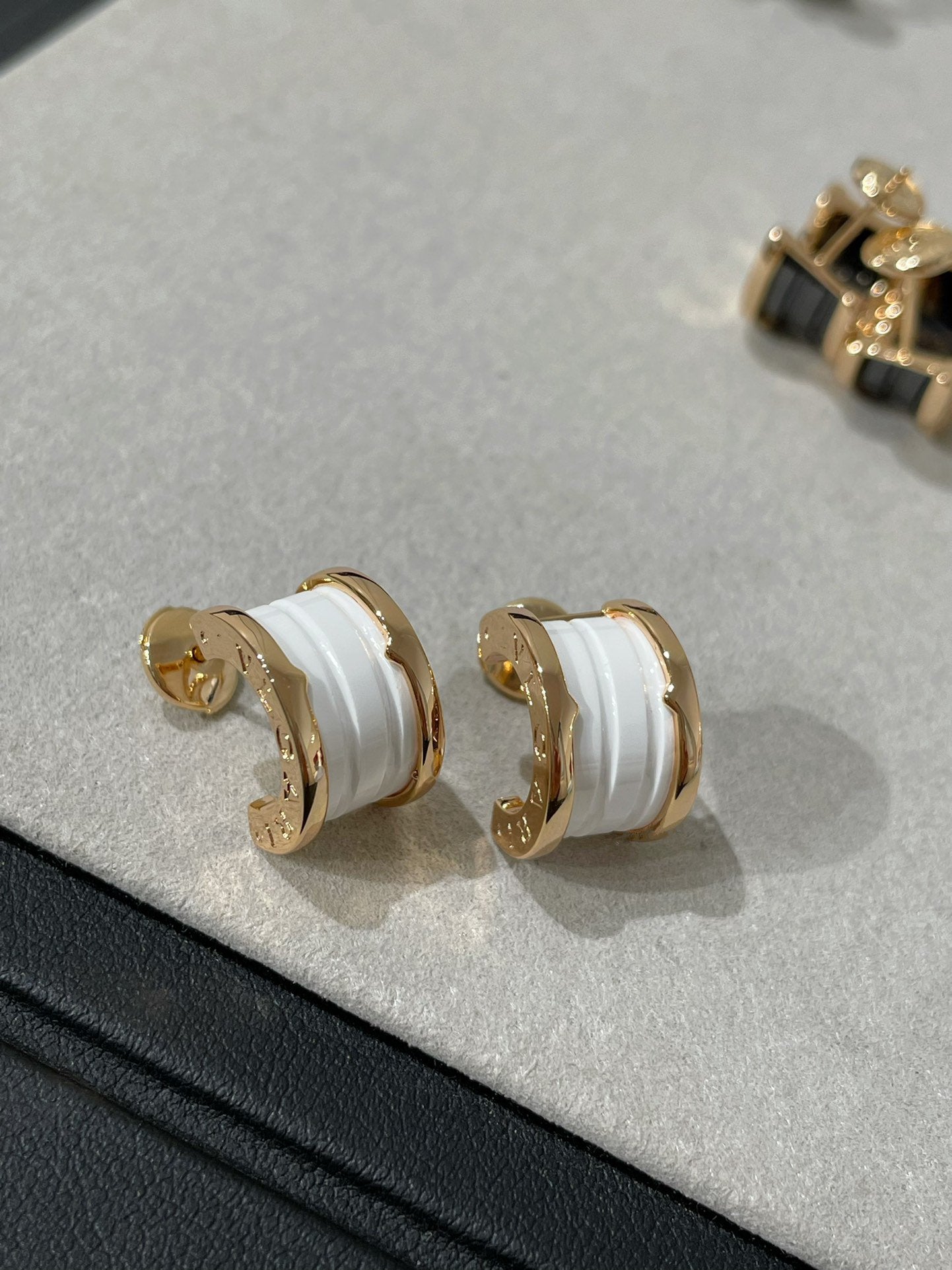 [Agudo Jewelry]ZERO 1 PINK GOLD CERAMIC EARRINGS