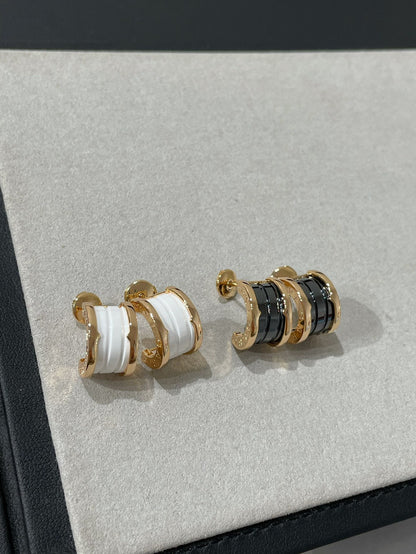 [Agudo Jewelry]ZERO 1 PINK GOLD CERAMIC EARRINGS