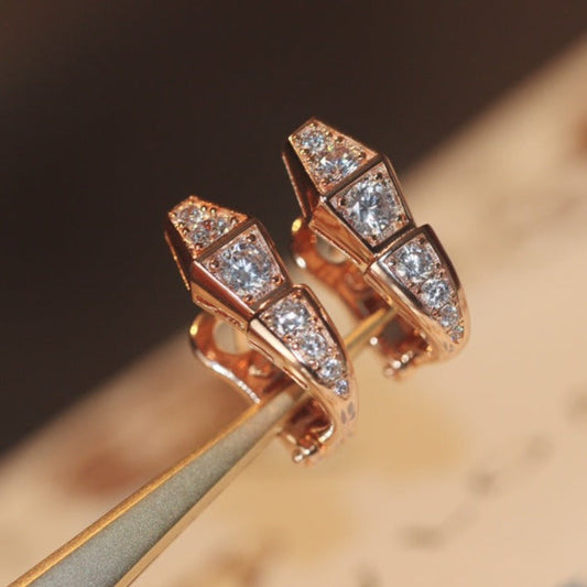 [Agudo Jewelry]SERPENT PINK GOLD DIAMOND EARRINGS