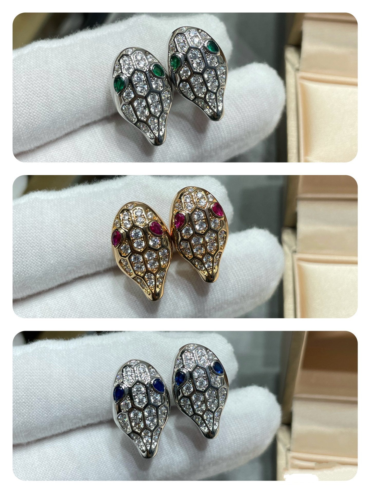 [Agudo Jewelry]SERPENT DIAMOND STUD EARRINGS