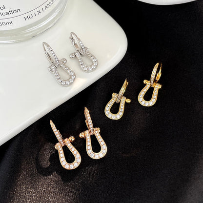 [Agudo Jewelry]FORCE 10 FULL DIAMOND DROP EARRINGS MEDIUM MODEL