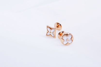 [Agudo Jewelry]STAR AND SUN PINK GOLD MOP STUD EARRINGS