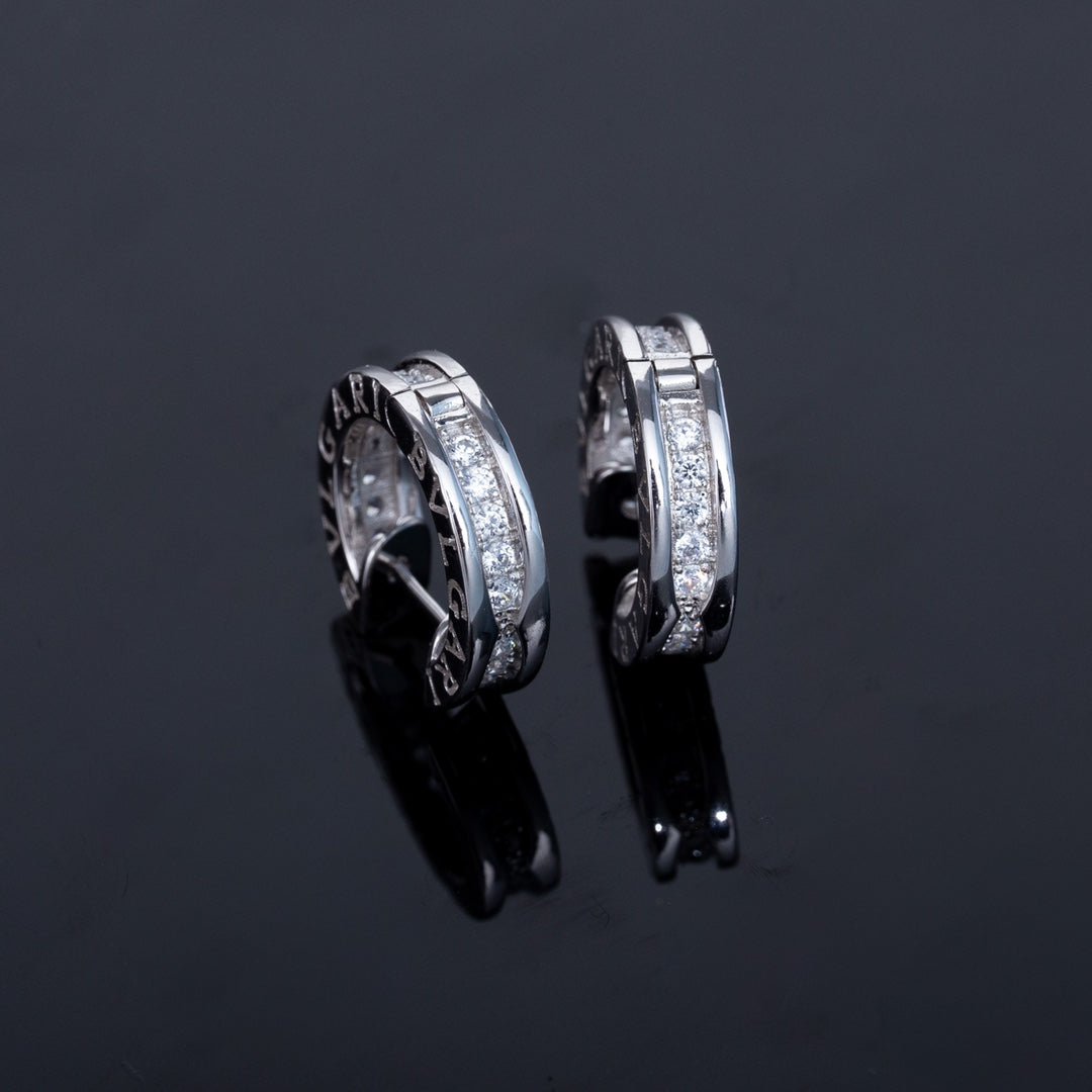 [Agudo Jewelry]ZERO 1 MINI SILVER DIAMOND EARRINGS