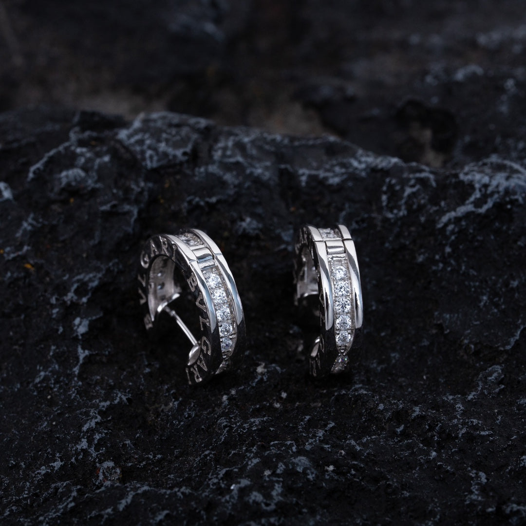 [Agudo Jewelry]ZERO 1 MINI SILVER DIAMOND EARRINGS