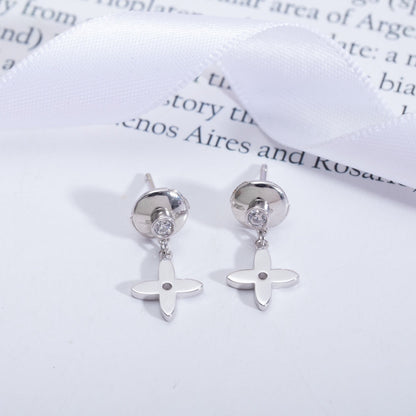 [Agudo Jewelry]VIDYLLE SILVER DIAMOND MINI DROP EARRINGS