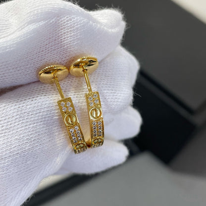 [Agudo Jewelry]LOVE DIAMOND GOLD HOOP EARRINGS