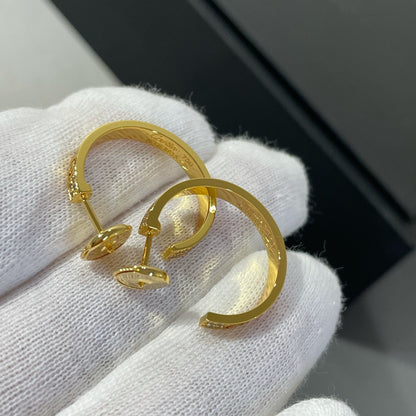 [Agudo Jewelry]LOVE DIAMOND GOLD HOOP EARRINGS