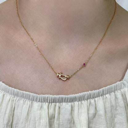 [Agudo Jewelry]FORCE 10 DIAMOND PINK GOLD NECKLACE