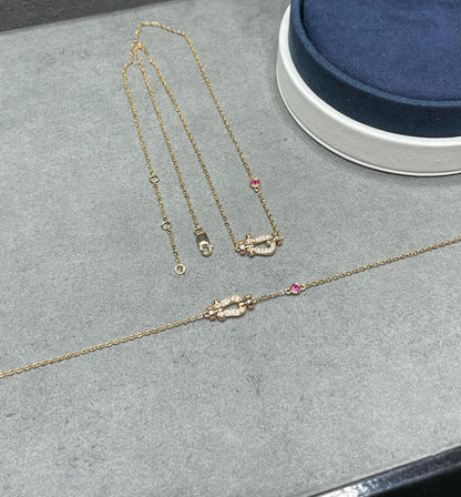 [Agudo Jewelry]FORCE 10 DIAMOND PINK GOLD NECKLACE