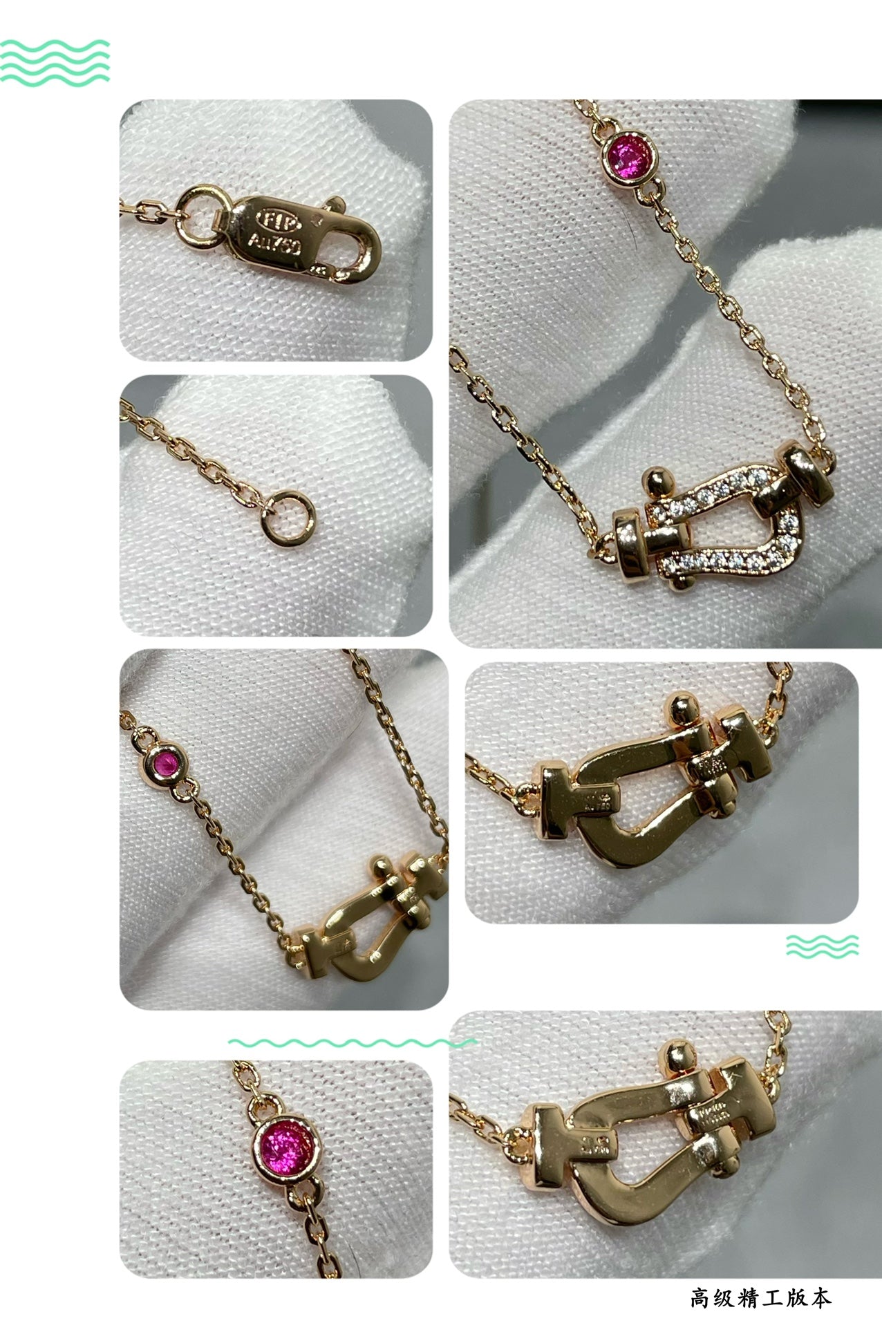 [Agudo Jewelry]FORCE 10 DIAMOND PINK GOLD NECKLACE