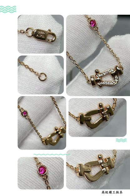 [Agudo Jewelry]FORCE 10 DIAMOND PINK GOLD NECKLACE