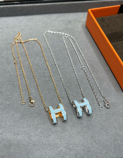 [Agudo Jewelry]POP H SKY BLUE NECKLACE