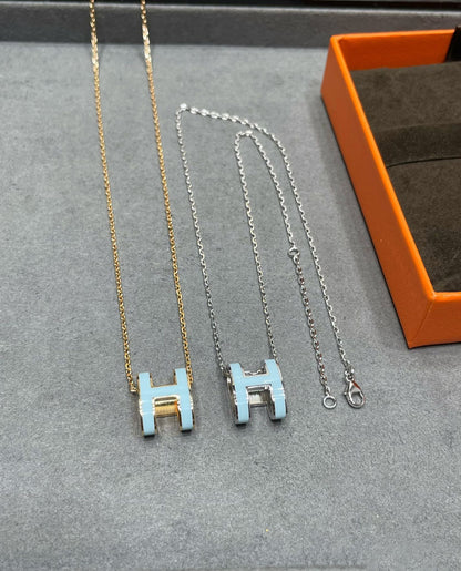 [Agudo Jewelry]POP H SKY BLUE NECKLACE