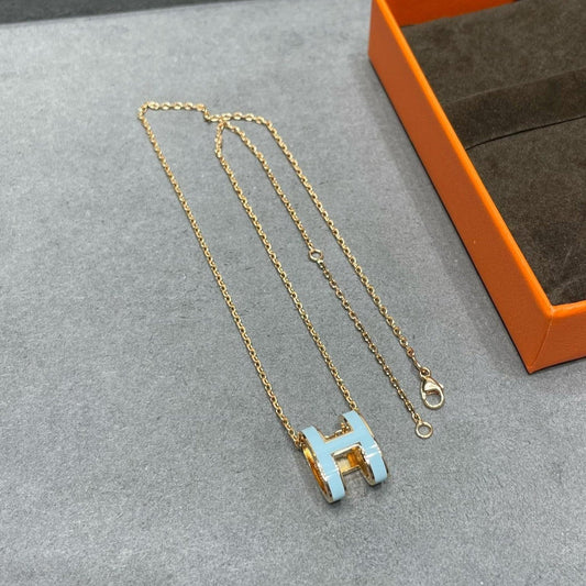 [Agudo Jewelry]POP H SKY BLUE NECKLACE