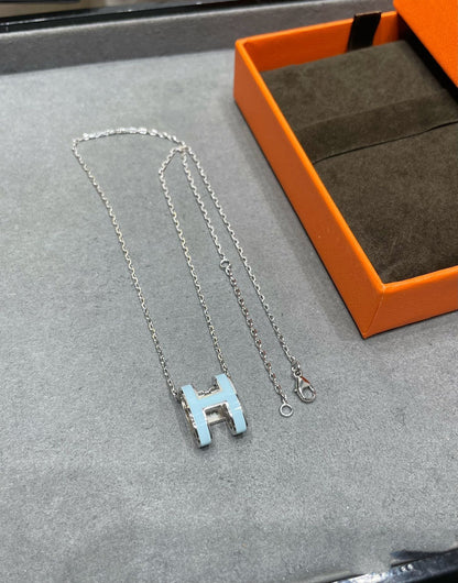 [Agudo Jewelry]POP H SKY BLUE NECKLACE