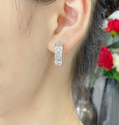 [Agudo Jewelry]LOVE 5.5MM DIAMOND PAVED EARRINGS