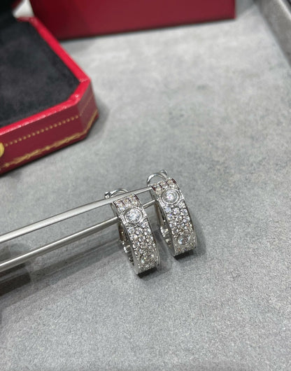 [Agudo Jewelry]LOVE 5.5MM DIAMOND PAVED EARRINGS