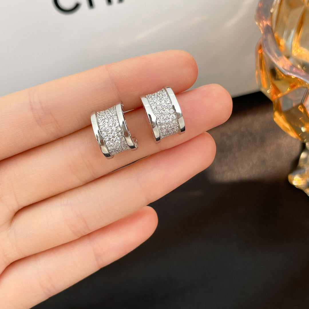 [Agudo Jewelry]ZERO 1 DIAMOND PAVED EARRINGS