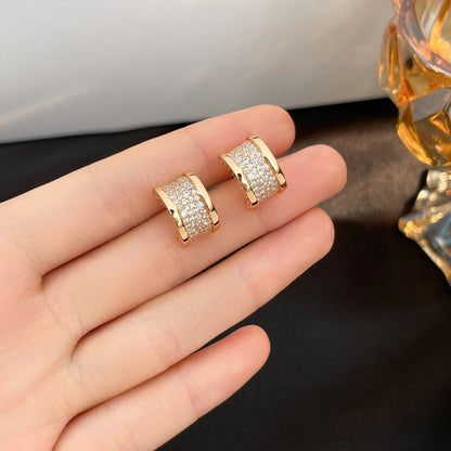 [Agudo Jewelry]ZERO 1 DIAMOND PAVED EARRINGS