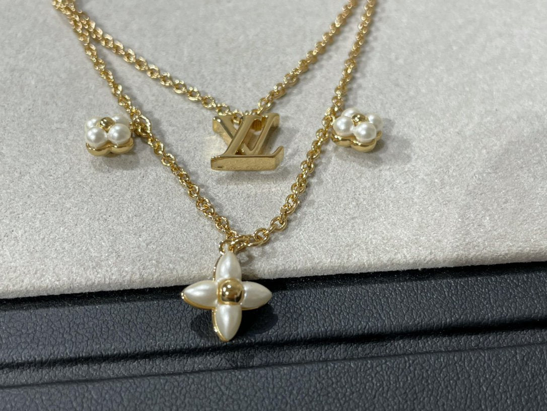 [Agudo Jewelry]LV FLOWERGRAM GOLD MOP DOUBLE ROW NECKLACE