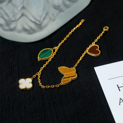 [Agudo Jewelry]LUCKY SPRING 5 MOTIF GOLD BRACELET