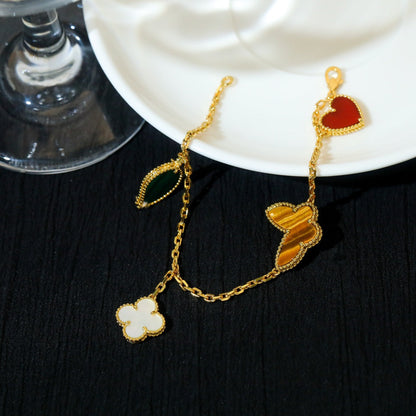 [Agudo Jewelry]LUCKY SPRING 5 MOTIF GOLD BRACELET