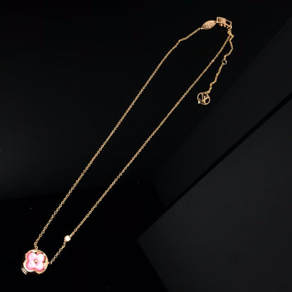 [Agudo Jewelry]LV COLOR BLOSSOM PINK MOP SUN GOLD NECKLACE