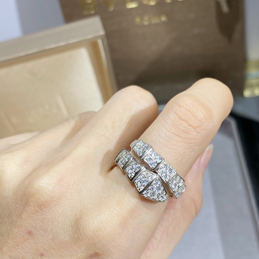 [Agudo  Jewelry]SERPENTI RING SILVER DIAMOND PAVED