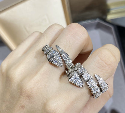 [Agudo  Jewelry]SERPENTI LARGE RING SILVER DIAMOND PAVED