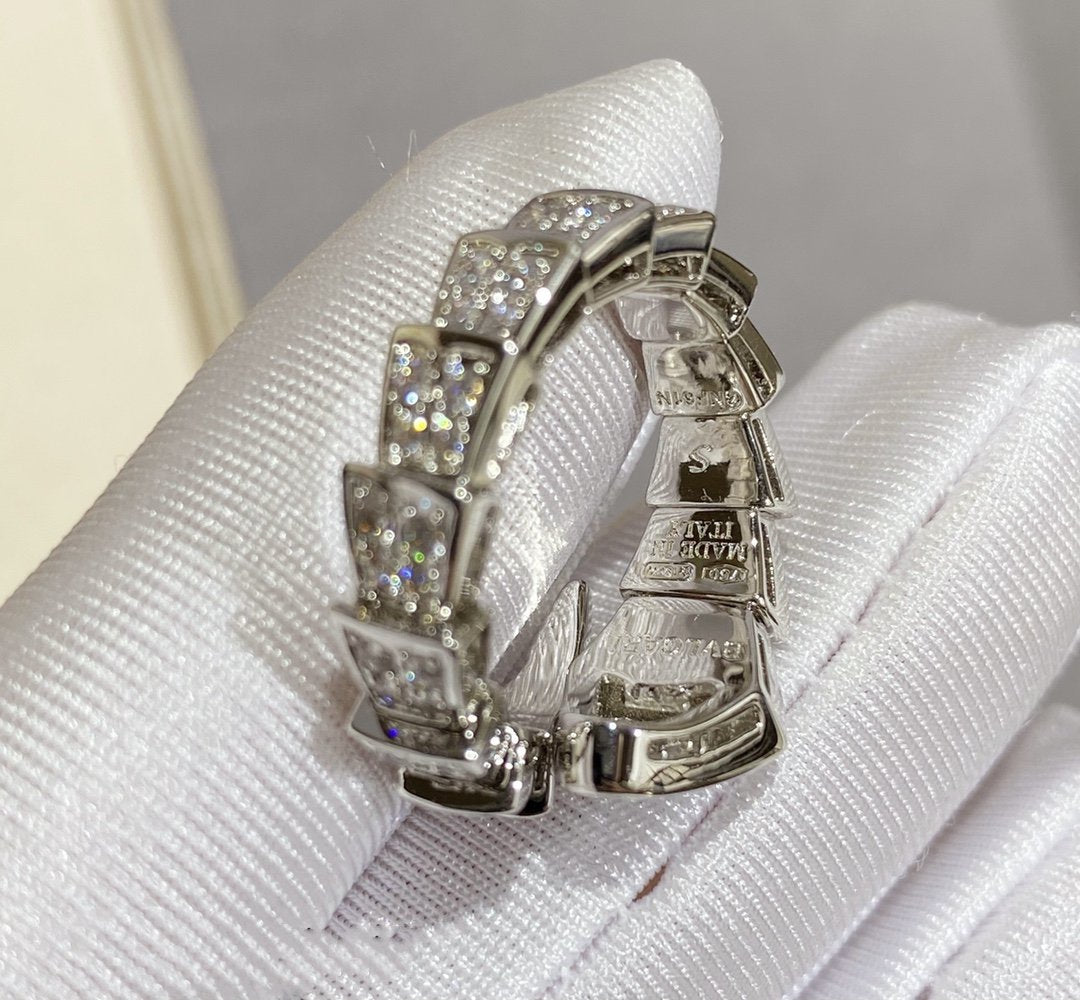 [Agudo  Jewelry]SERPENTI LARGE RING SILVER DIAMOND PAVED