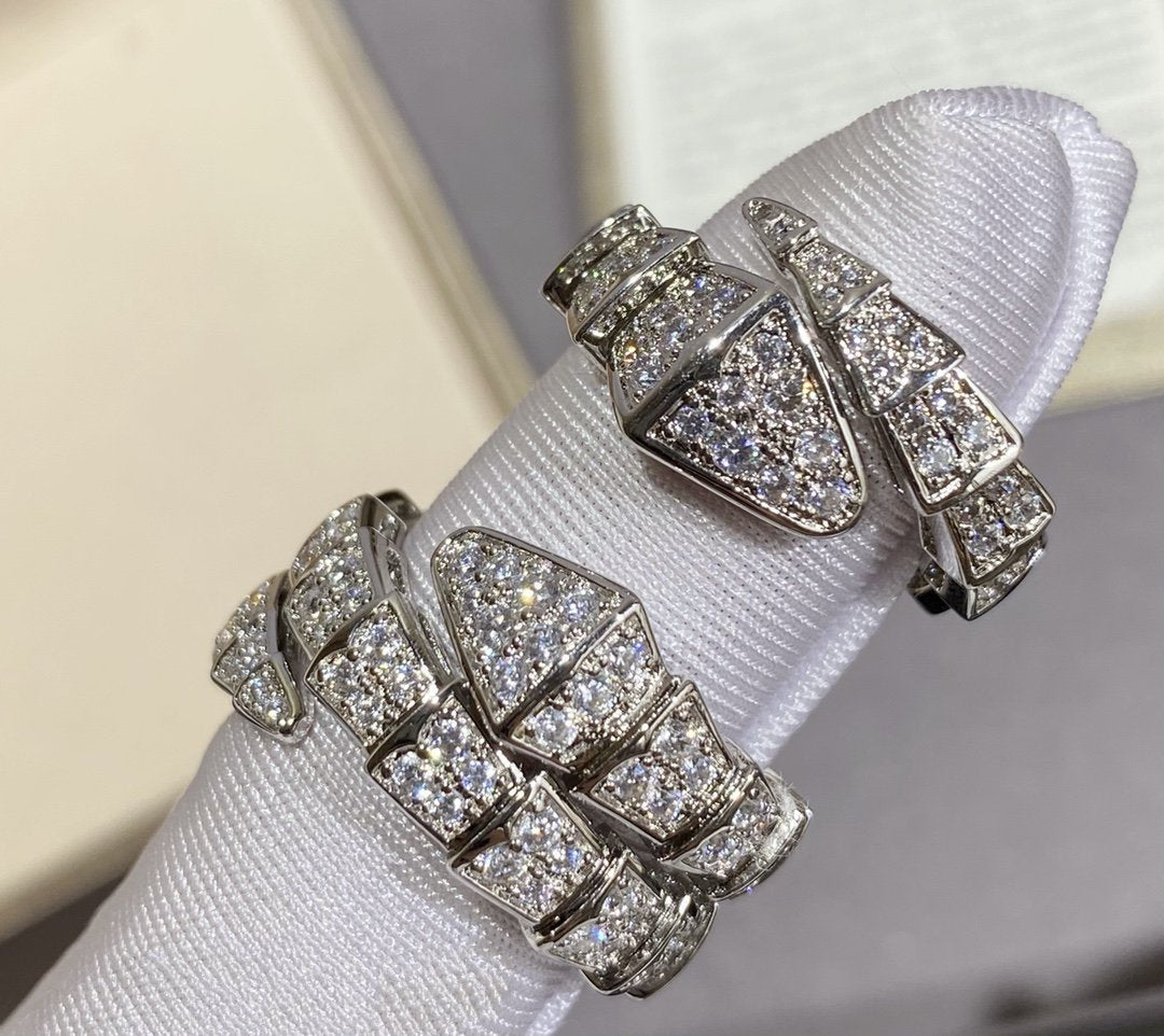 [Agudo  Jewelry]SERPENTI LARGE RING SILVER DIAMOND PAVED