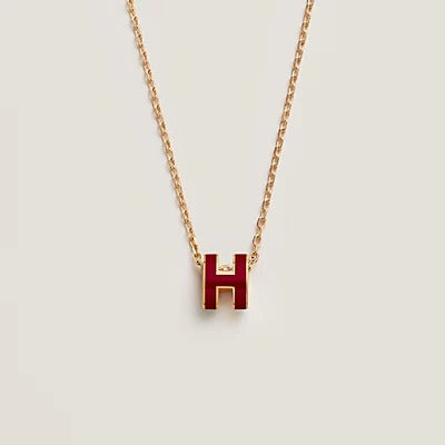 [Agudo Jewelry]HM CLIC RED ENAMEL GOLD NECKLACE