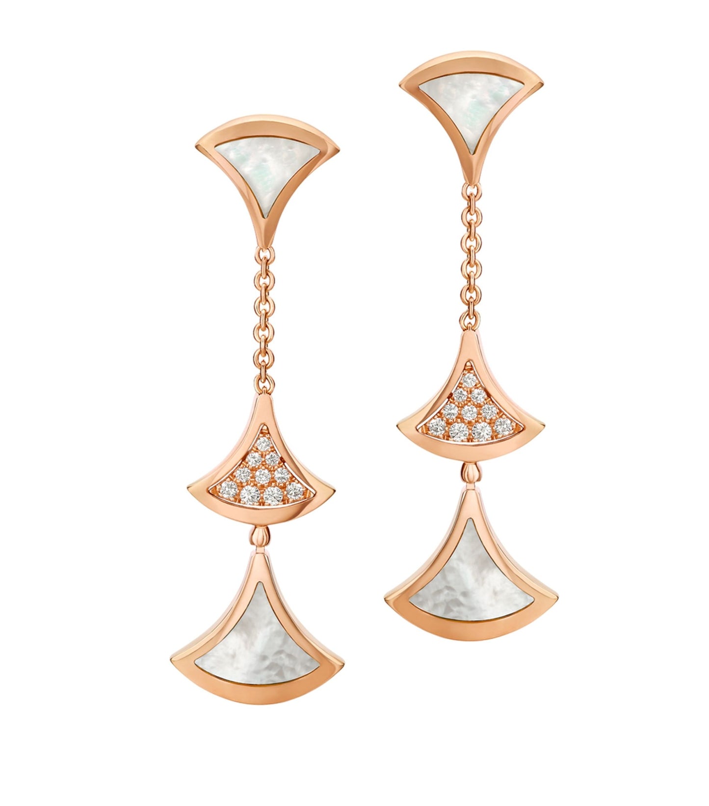 [Agudo Jewelry]DREAM EARRINGS 3 MOTIFS DIAMOND MOP PINK GOLD