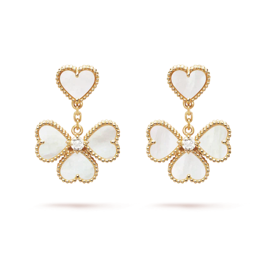 [Agudo Jewelry]CLOVER SWEET WHITE MOP EARRINGS