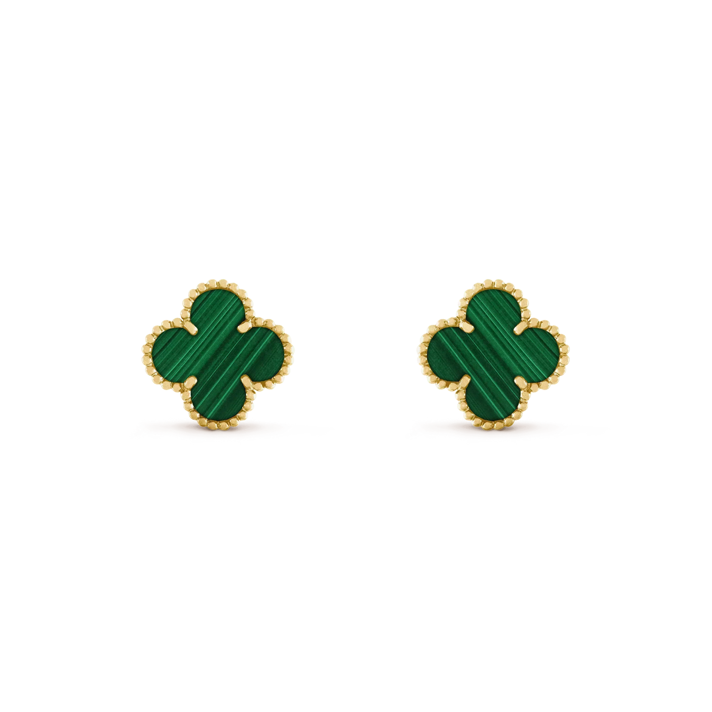 [Agudo Jewelry]CLOVER MEDIUM 1 MOTIFS MALACHITE  EARRINGS