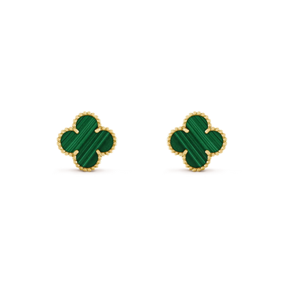 [Agudo Jewelry]CLOVER MEDIUM 1 MOTIFS MALACHITE  EARRINGS