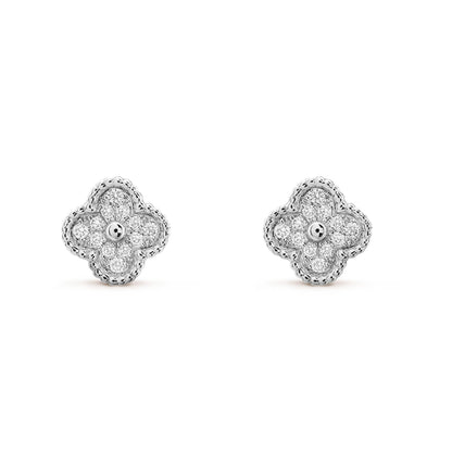 [Agudo Jewelry]CLOVER MINI DIAMOND STUD EARRINGS