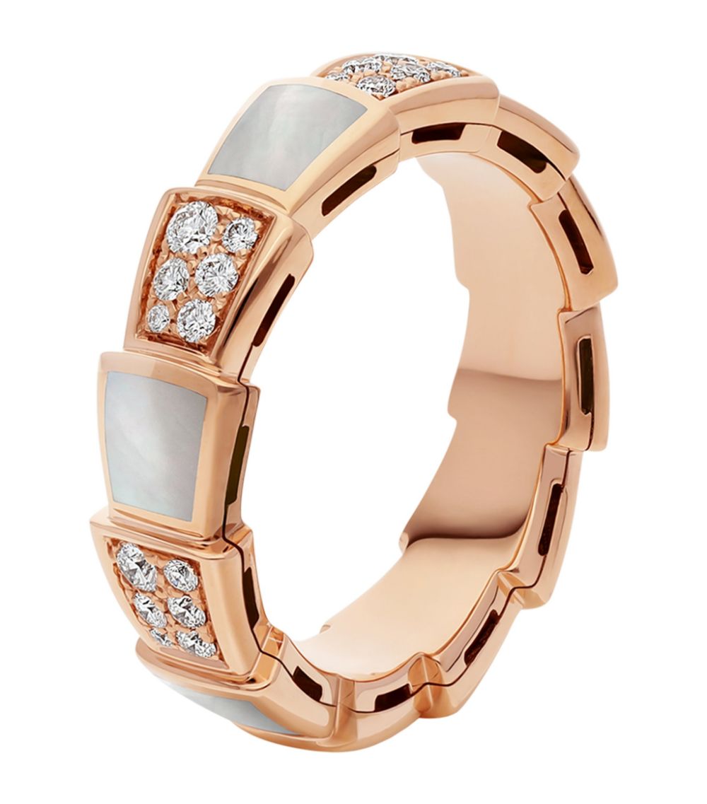 [Agudo  Jewelry]SERPENTI RING PINK GOLD MOP DIAMOND PAVED 4MM