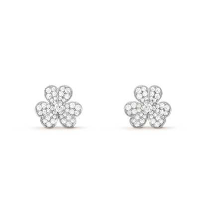 [Agudo Jewelry]CLOVER COMOS DIAMOND EARRINGS SILVER