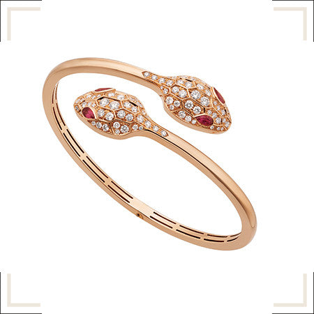 [Agudo Jewelry]SERPENTI BRACELET PINK GOLD DIAMOND DOUBLE SNAKE