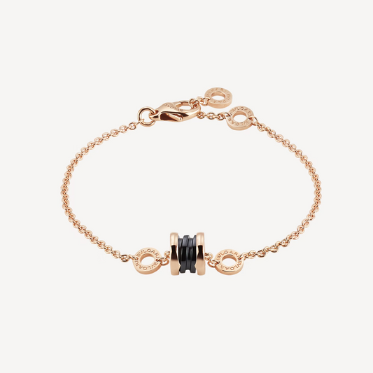 [Agudo Jewelry]ZERO 1 SOFT PINK GOLD AND BLACK CERAMIC BRACELET